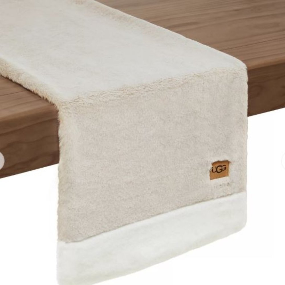 NEW UGG Dawson 72-Inch Table Runner in Oatmeal - Soft - Fluffy - Classic
